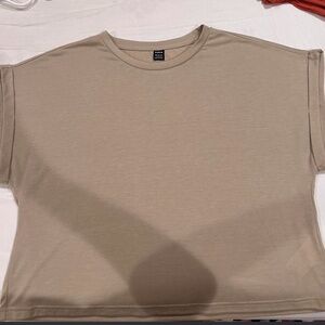 Tan cropped tee WORN ONCE